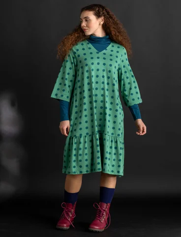 “Tyra” jersey dress in organic cotton/modal - malachite/patterned