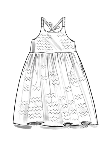 Vevd kjole i økologisk bomull - halvbleket