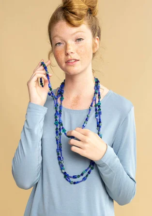 Collier "Jane" en perles de verre recyclé - lupin