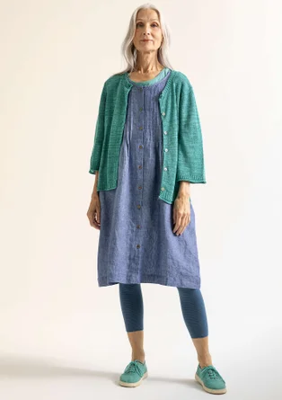 “Seraj” woven linen dress - light bluebell