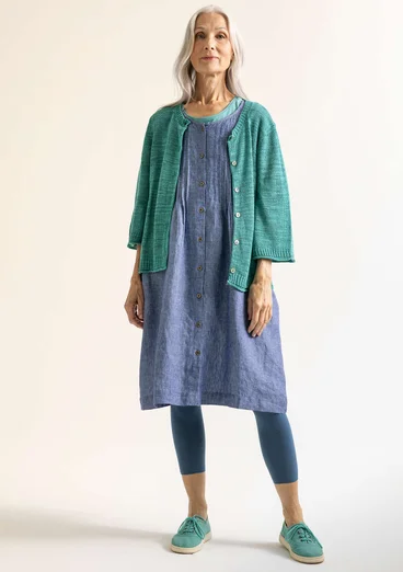 “Seraj” woven dress in linen - light bluebell