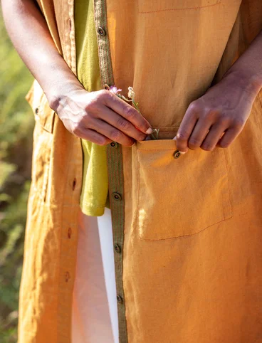 Woven “Safari” dress in organic cotton/linen - burnt sienne