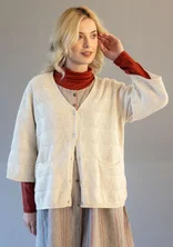 Organic cotton textured-knit cardigan - undyed