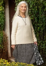 Organic cotton, textured-knit sweater - undyed