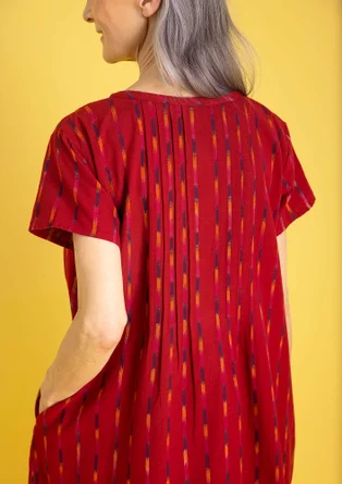 Webkleid „Ikat“ aus Baumwolle - krapprot