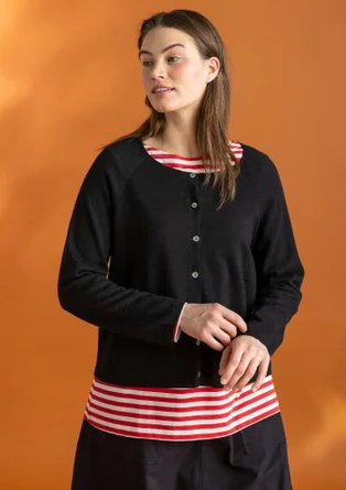 Cardigan in organic wool - black