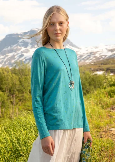 “Pencil” jersey top in lyocell/spandex - turquoise