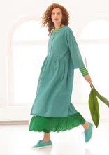 “Agnes” woven dress in organic cotton - teal