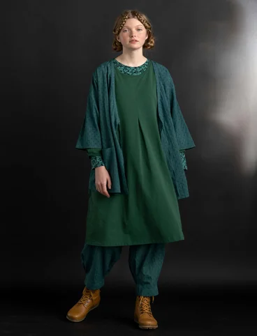 Robe « Ylva » en jersey de coton biologique/élasthanne - vert foncé