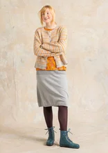 “Sylvi” fine-knit skirt in organic cotton/wool - grey/melange