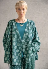 “Clay” organic cotton wrap blouse - indigo green