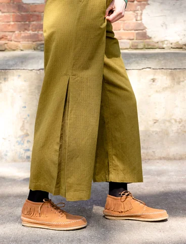 “River” woven pants in organic cotton/linen - dark olive