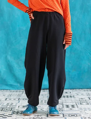 Pantalon "Cozy" en jersey de coton biologique/élasthanne  - noir