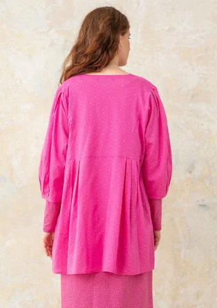 Woven organic cotton smock blouse - hibiscus