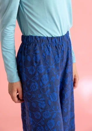 “Hazel” jersey pants in organic cotton/spandex - blue mussel