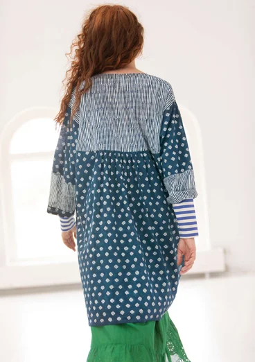 “Millie” woven dress in organic cotton - indigo