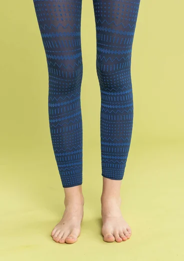 Jacquardmuster-Leggings „Elsie“ aus Recycling-Polyamid - indigo