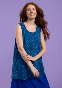 “Dot” organic cotton/modal/elastane jersey tank top - indigo blue