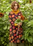 Tricot jurk "Sunflower" van lyocell/elastaan (zwart XXL)