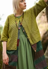 Cardigan in organic/recycled cotton - green pepper