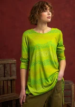 “Fields” patterned top in cotton/modal - tropical green