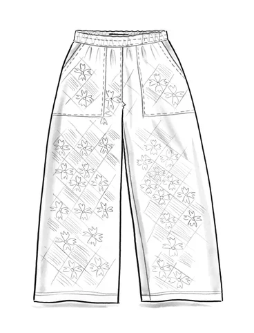 Pantalon "Wildflower" en tissu de viscose/coton/lin - noir