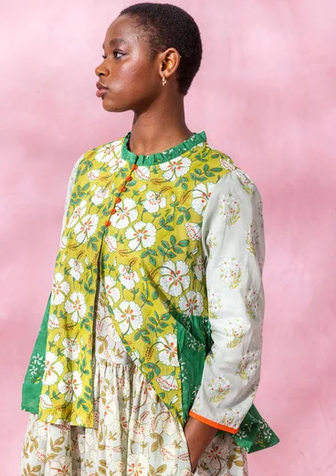 Blouse "Malli" en coton biologique - vert feuille