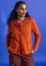 Cardigan in organic/recycled cotton - henna
