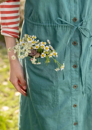 Webkleid „Garden“ aus Bio-Baumwolle/Leinen - wermutkraut