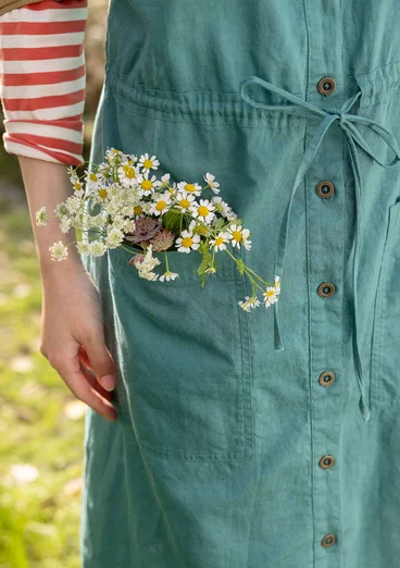 Webkleid „Garden“ aus Bio-Baumwolle/Leinen - wermutkraut