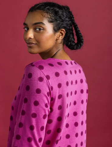 “Tyra” jersey tunic in organic cotton/modal - cerise/patterned