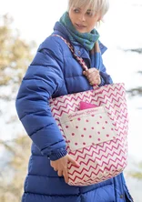 “Travel” bag in organic cotton - pink begonia