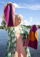 “Sunset” guest towel 2-pack in organic cotton - cochineal