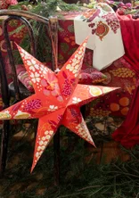 “Baluns” paper Christmas star - lava red