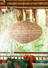 “Peru” lampshade in organic cotton - almond milk