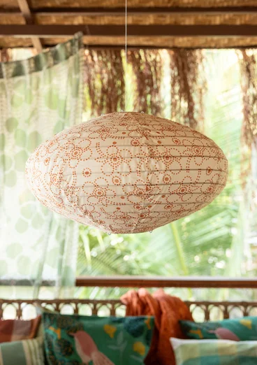 “Peru” lampshade in organic cotton - almond milk