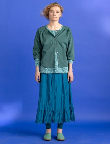 Blouse tissée « Hedda » en coton biologique - vert opale