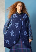 “Marabel” knit wrap vest in a recycled wool blend - indigo