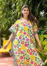 Geweven kaftan "Sunlight" van biologisch katoen - multicolour