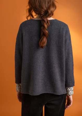 Alpaca blend sweater - dark ash grey/melange