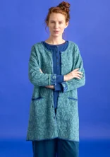 “Astrid” long cardigan in organic/recycled cotton - artemisia