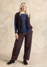 Solid-colour, organic cotton/elastane jersey yoga trousers - dark0SP0aubergine