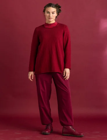 Jersey pants in organic cotton/spandex - purple red