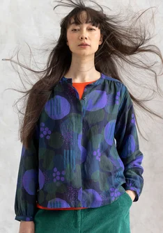 “Fizz” blouse in linen/modal - ink blue