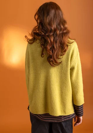 Alpaca blend sweater - olive oil/melange