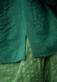 “Nova” lambswool cardigan - light bottle green/neps