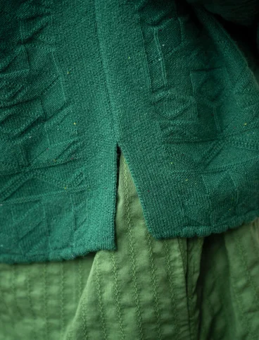 “Nova” lambswool cardigan - light bottle green/neps