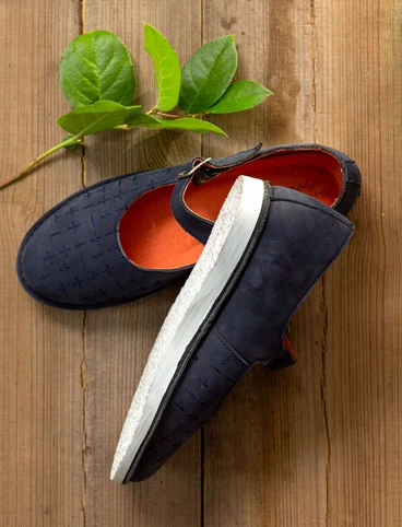 Nubuck schoenen "Earth" met riempje - inkt