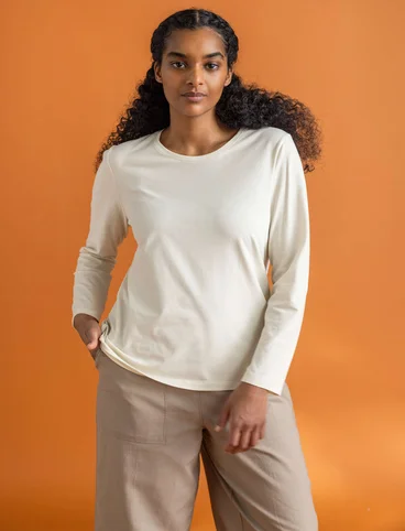 Top en jersey « Ylva » en coton biologique/élasthanne - plumes