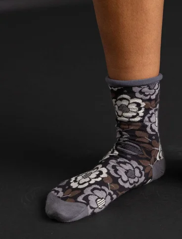 “Astrid” socks in organic cotton - ash grey